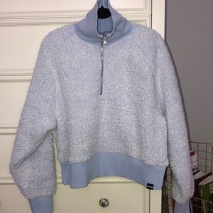 Cropped light blue Sherpa